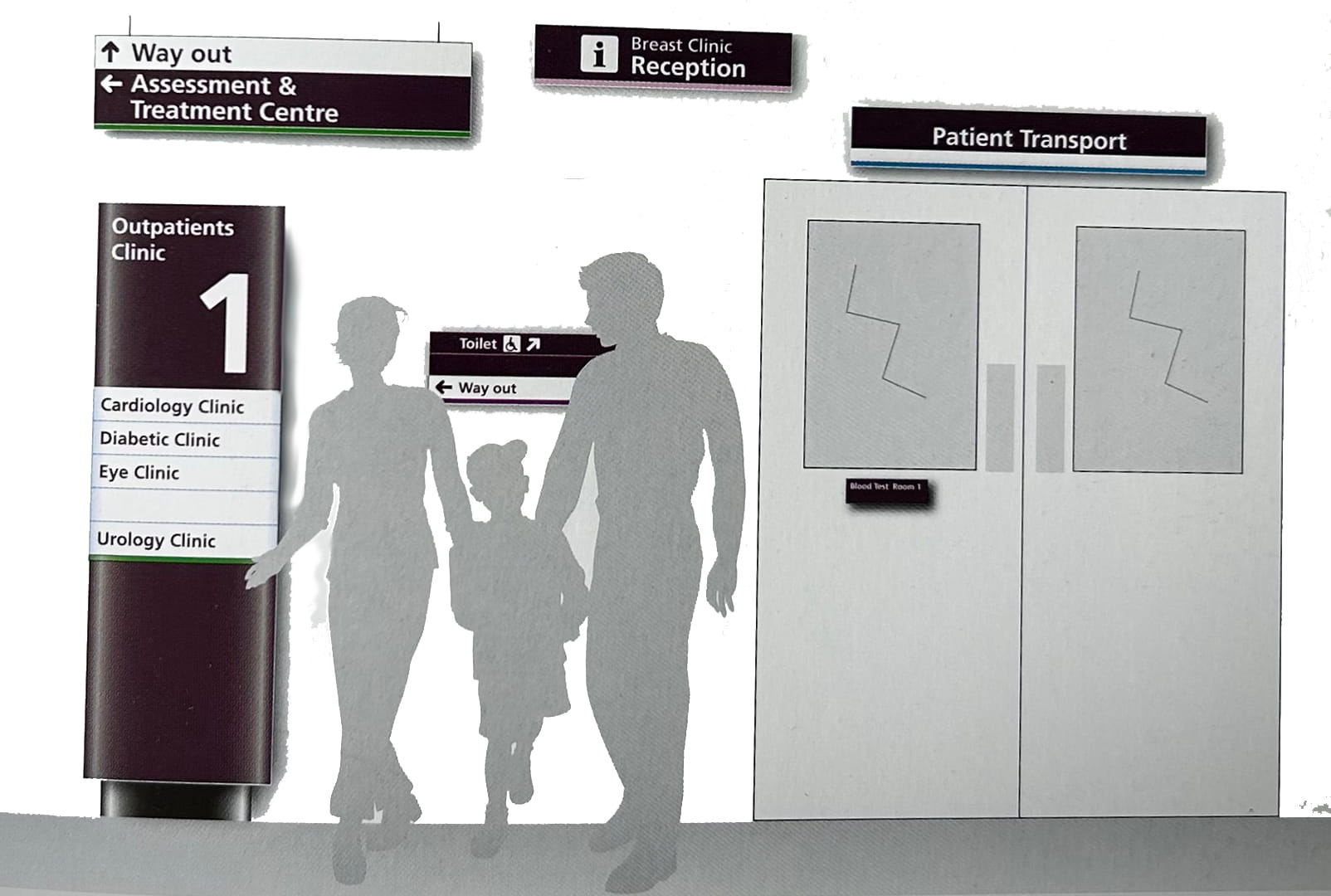 NHS hospital wayfinding, photograph 4