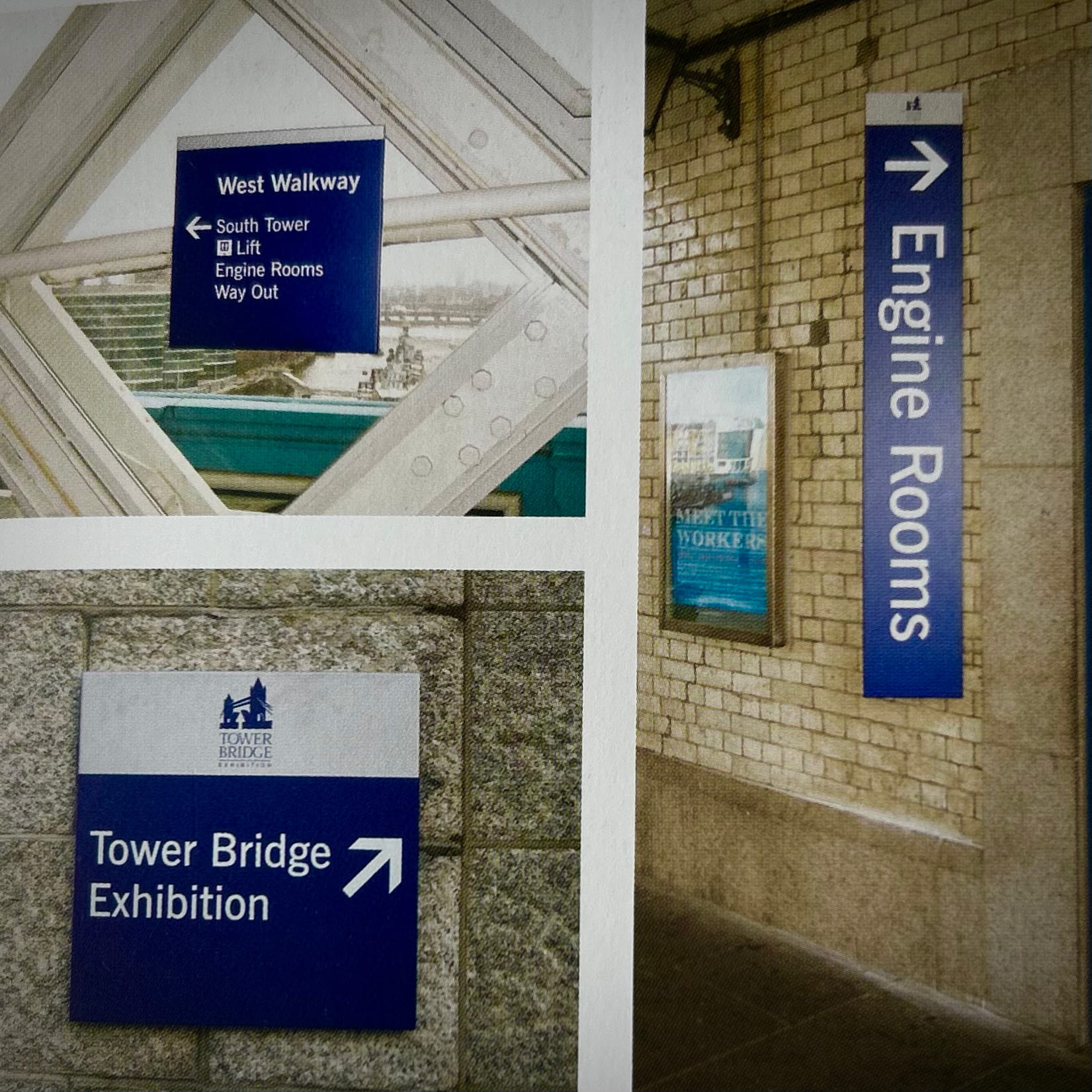 Tower Bridge landmark visitor signage, photograph 2