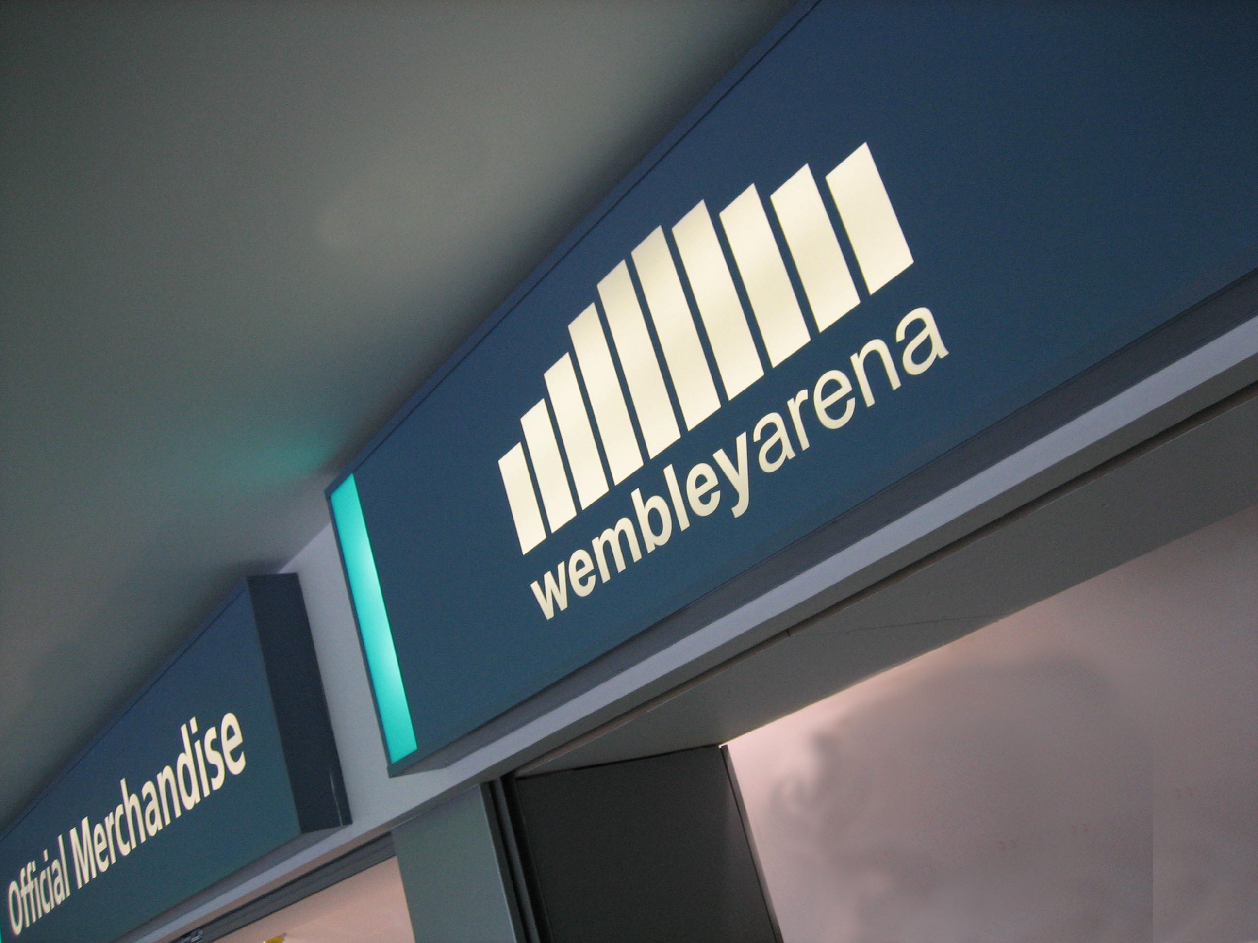 Wembley Arena venue signage and crowd flow